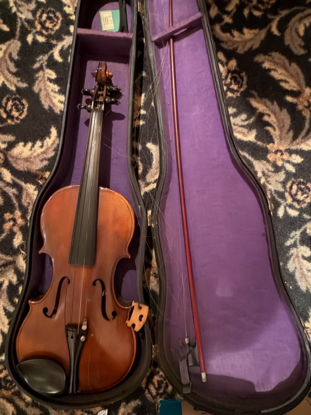 Violin with Purple-Lined Case